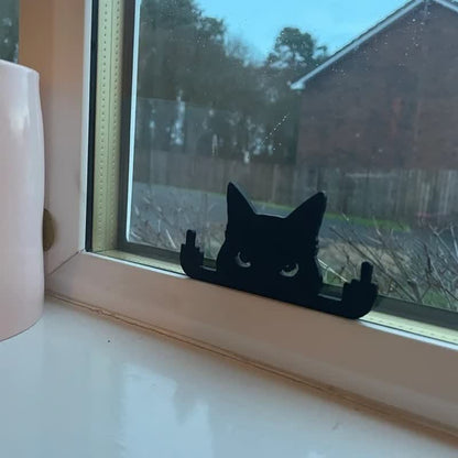 Lustige schwarze Katze, kreatives dekoratives Ornament