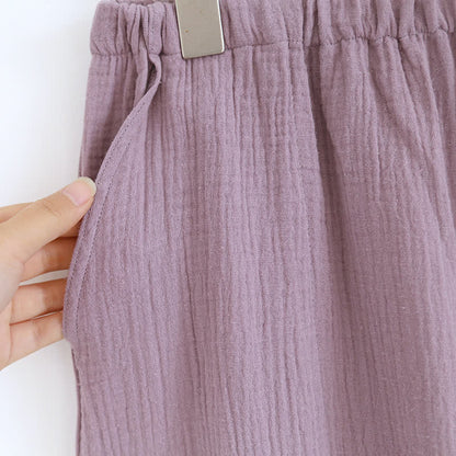 Doppellagiges Pyjama-Set aus Baumwollgaze mit Revers