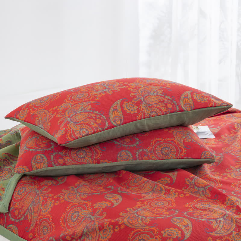 Bequeme Steppdecke aus Baumwollgaze im Retro-Jacquard-Stil