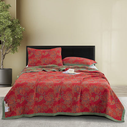 Bequeme Steppdecke aus Baumwollgaze im Retro-Jacquard-Stil