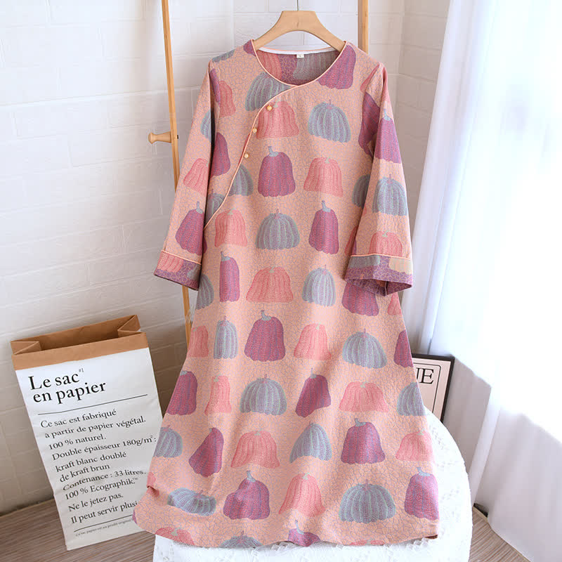 Pastorales Kürbis-Pyjama-Set aus reiner Baumwolle