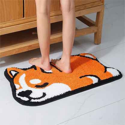 Saugfähige dekorative Badematte mit Cartoon-Corgi-Motiv