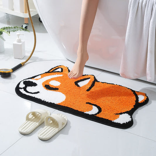 Saugfähige dekorative Badematte mit Cartoon-Corgi-Motiv