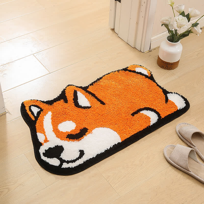 Saugfähige dekorative Badematte mit Cartoon-Corgi-Motiv