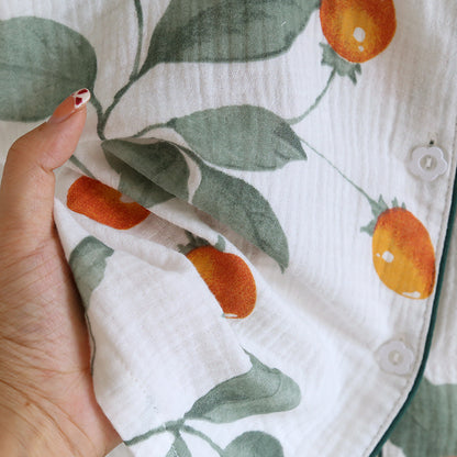 Kurzärmliges Loungewear-Set aus reiner Baumwolle mit Blumenmuster