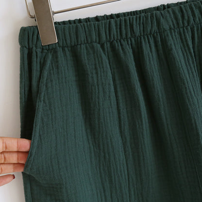 Kurzärmliges Loungewear-Set aus reiner Baumwolle mit Blumenmuster