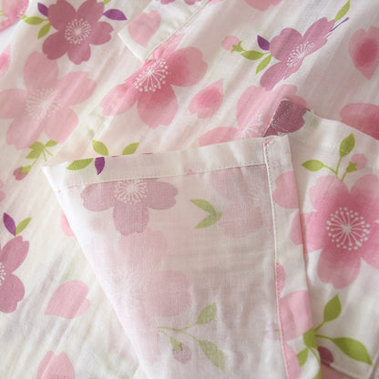 Pyjama-Set aus Baumwollgaze mit Kirschblütenmotiv