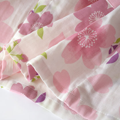 Pyjama-Set aus Baumwollgaze mit Kirschblütenmotiv