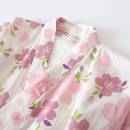 Pyjama-Set aus Baumwollgaze mit Kirschblütenmotiv