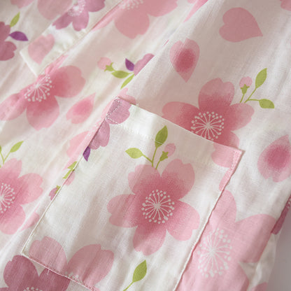 Pyjama-Set aus Baumwollgaze mit Kirschblütenmotiv