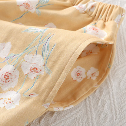 Loungewear-Set aus Baumwollgaze mit Rundhalsausschnitt