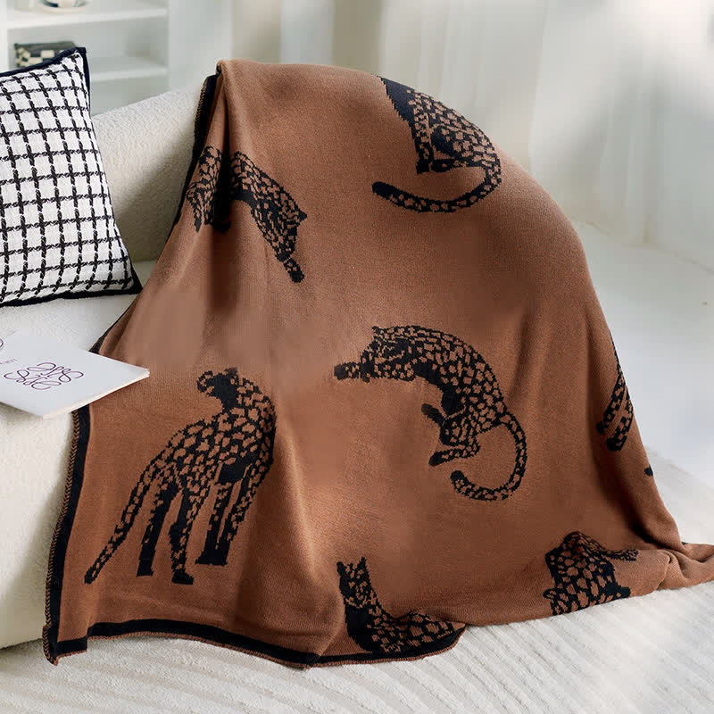 Retro Leopard Strick Wendedecke