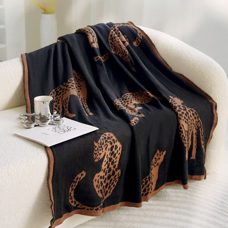 Retro Leopard Strick Wendedecke