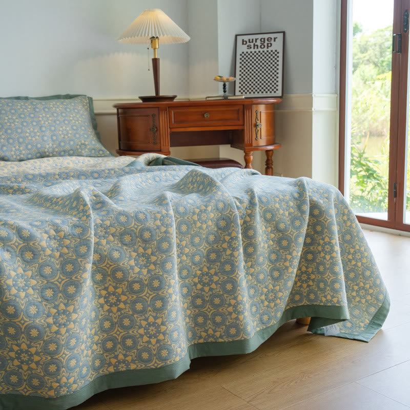 Luxuriöse, weiche Steppdecke aus Baumwollgaze-Jacquard