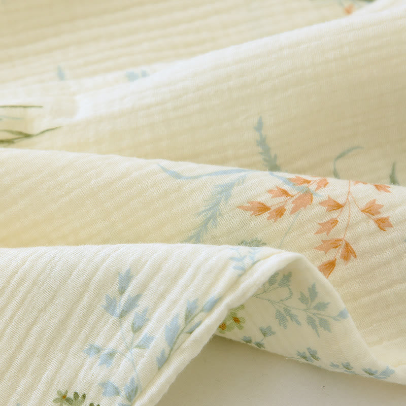 Loungewear-Set aus reiner Baumwolle mit ländlichem Revers