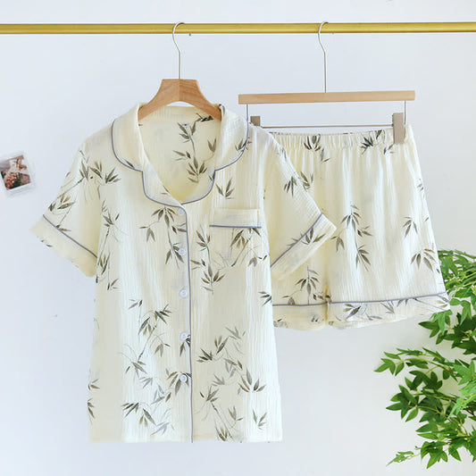 Pastorales Pyjama-Set aus Bambus-Baumwolle