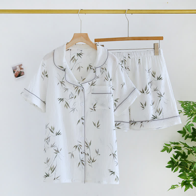 Pastorales Pyjama-Set aus Bambus-Baumwolle
