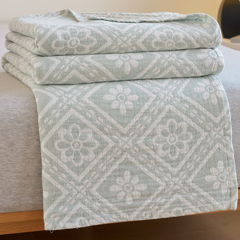 Weiche Sommerdecke aus Baumwollgaze-Jacquard
