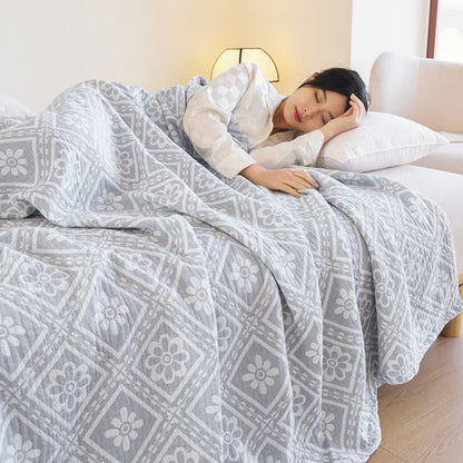 Weiche Sommerdecke aus Baumwollgaze-Jacquard