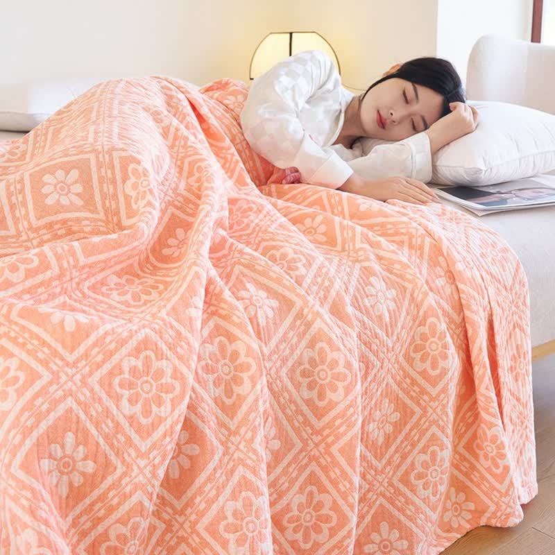 Weiche Sommerdecke aus Baumwollgaze-Jacquard