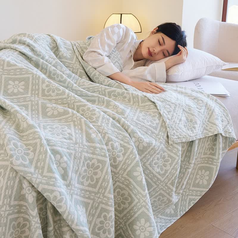 Weiche Sommerdecke aus Baumwollgaze-Jacquard