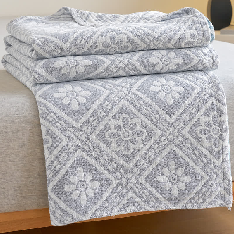 Weiche Sommerdecke aus Baumwollgaze-Jacquard