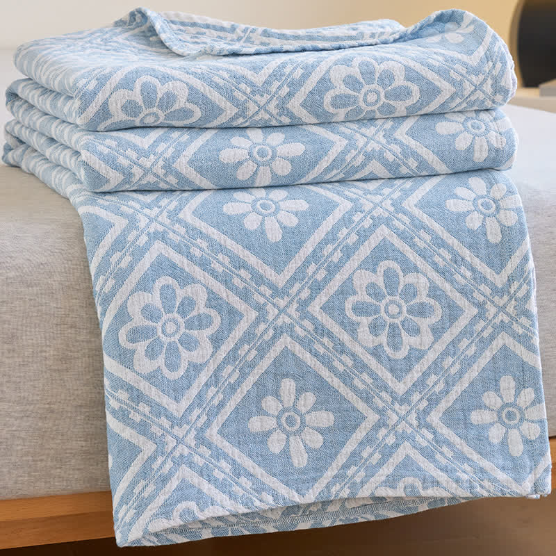 Weiche Sommerdecke aus Baumwollgaze-Jacquard