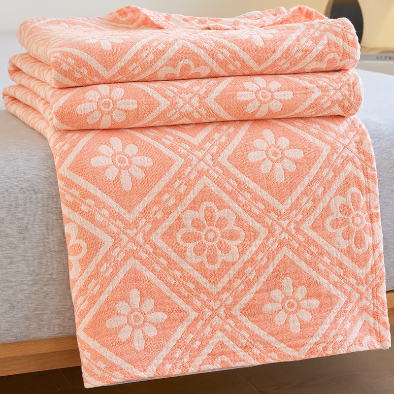 Weiche Sommerdecke aus Baumwollgaze-Jacquard