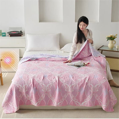 Bequeme Steppdecke aus Baumwollgaze im Retro-Stil