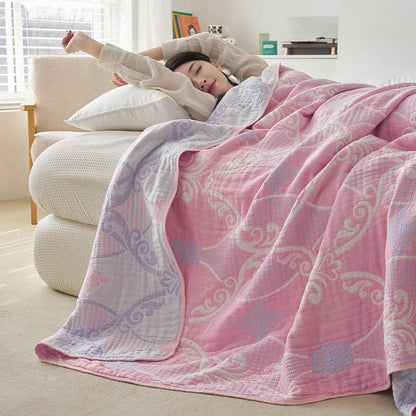 Bequeme Steppdecke aus Baumwollgaze im Retro-Stil