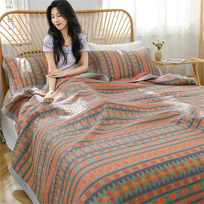 Jacquard-Sommersteppdecke mit geometrischem Retro-Muster