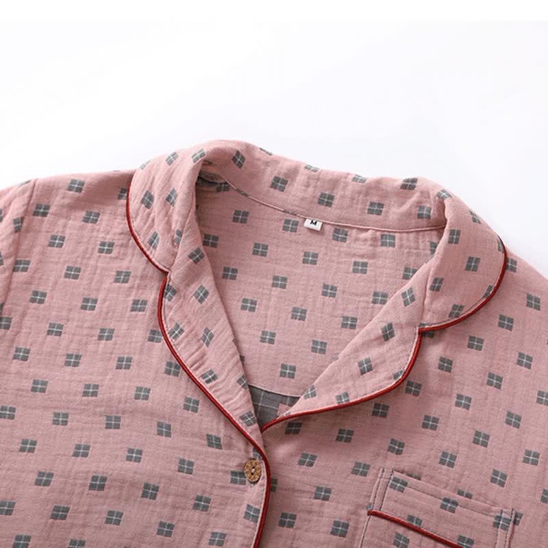 Loungewear-Set aus karierter Jacquard-Baumwolle
