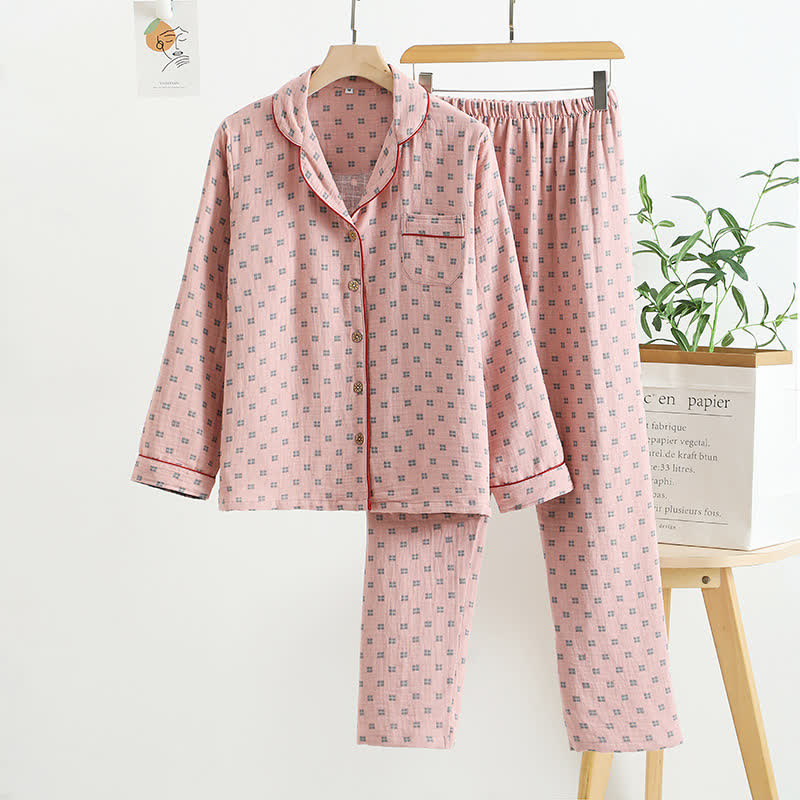 Loungewear-Set aus karierter Jacquard-Baumwolle