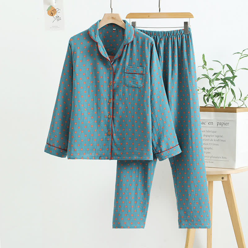 Loungewear-Set aus karierter Jacquard-Baumwolle