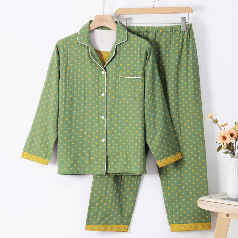 Loungewear-Set aus karierter Jacquard-Baumwolle