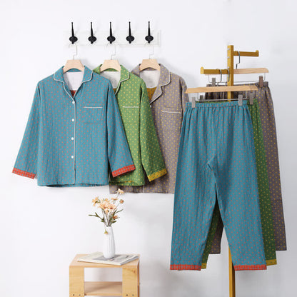 Loungewear-Set aus karierter Jacquard-Baumwolle