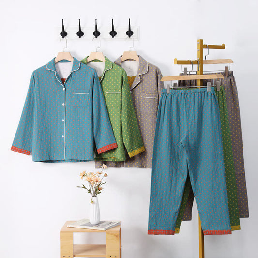 Loungewear-Set aus karierter Jacquard-Baumwolle