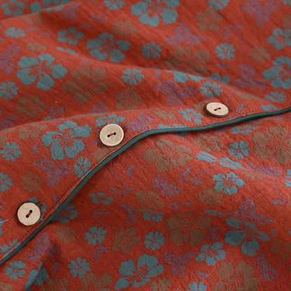Doppellagiges Gaze-Pyjama-Set mit Blumenmuster
