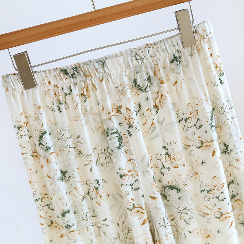 Nachtwäsche-Set im ländlichen Stil mit Satin-Revers