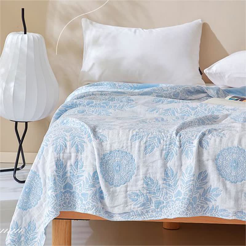 Bequeme Steppdecke aus reiner Baumwolle mit frischem Blumenmuster