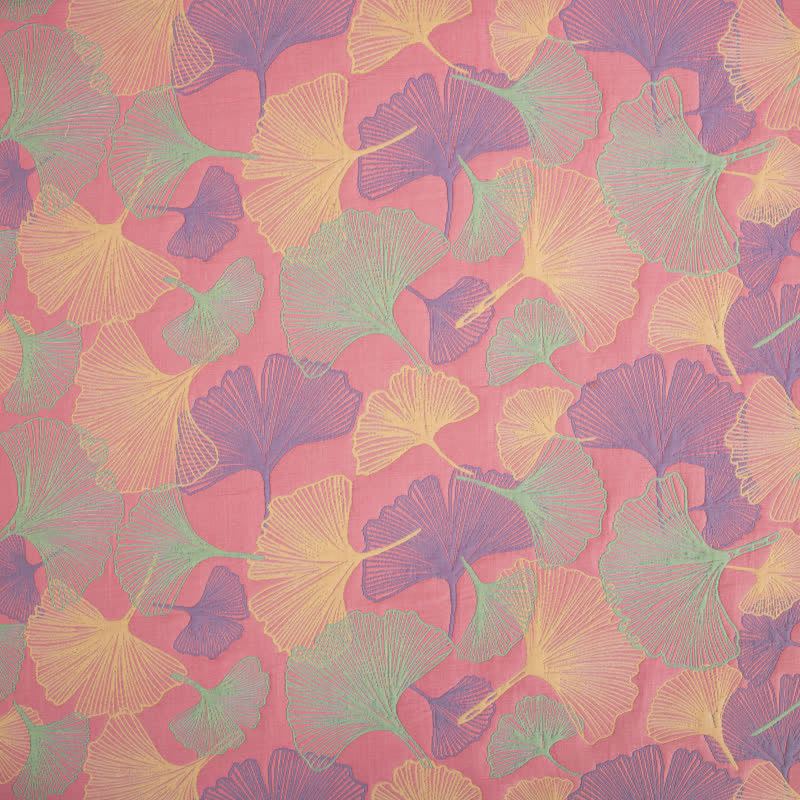 Dreilagige Steppdecke aus Baumwollgaze mit Ginkgoblättern - image 14