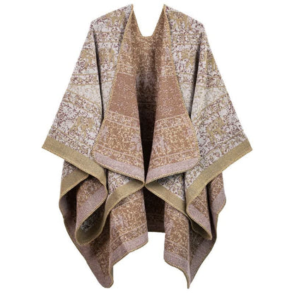 Jacquard-Elefanten-Strickschal aus Acryl
