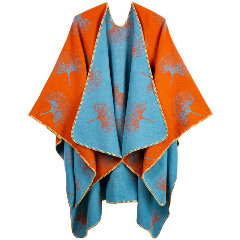 Luxuriöser Ginkgoblatt-Reiseschal-Umhang - Orange - 130cm x 150cm - image 7