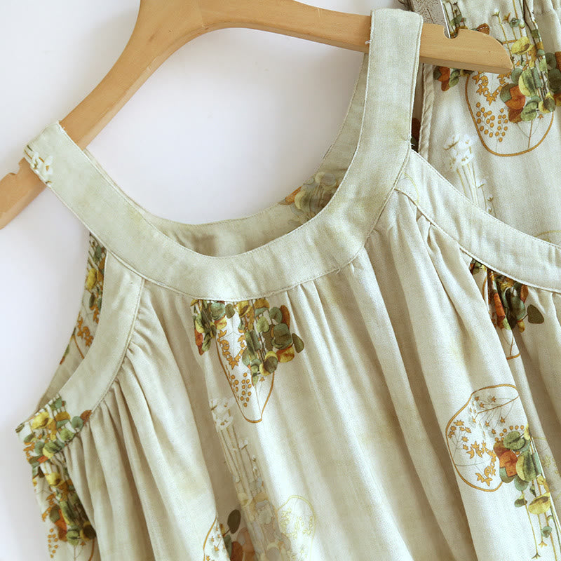 Loungewear-Set mit Tanktop und Blumenmuster aus Bambusfaser - image 2