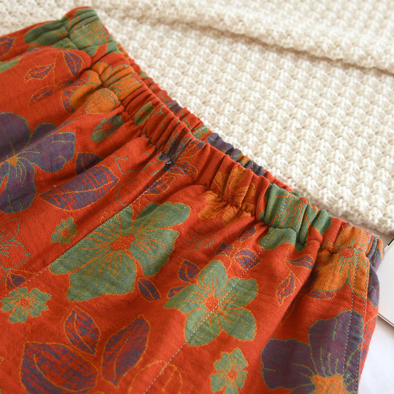 Doppellagige Sommer-Pyjama-Shorts aus Gaze