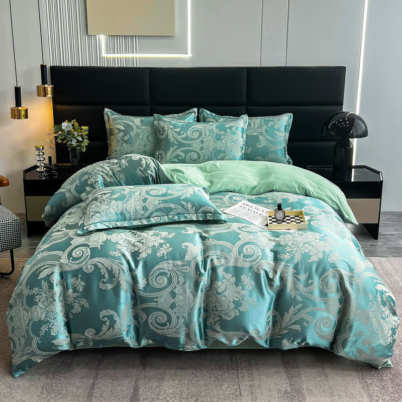 Luxuriöses, atmungsaktives Satin-Jacquard-Bettwäscheset (4-teilig)