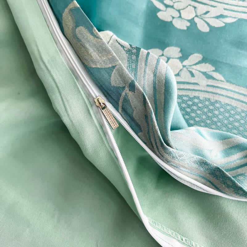 Luxuriöses, atmungsaktives Satin-Jacquard-Bettwäscheset (4-teilig)