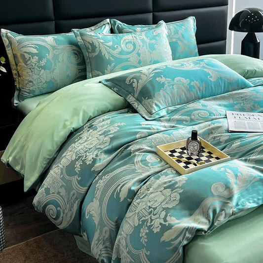 Luxuriöses, atmungsaktives Satin-Jacquard-Bettwäscheset (4-teilig)