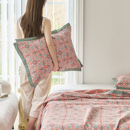 Jacquard Chic Wendesteppdecke aus Baumwollgaze