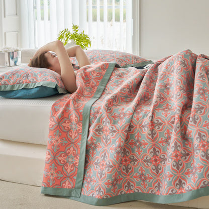 Jacquard Chic Wendesteppdecke aus Baumwollgaze